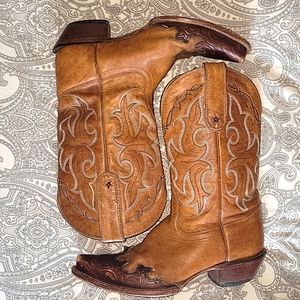 Well Loved Women's Tony Lama Cowboy Boots Size 6.5B VF 6003 Sante Fe Snip Toe